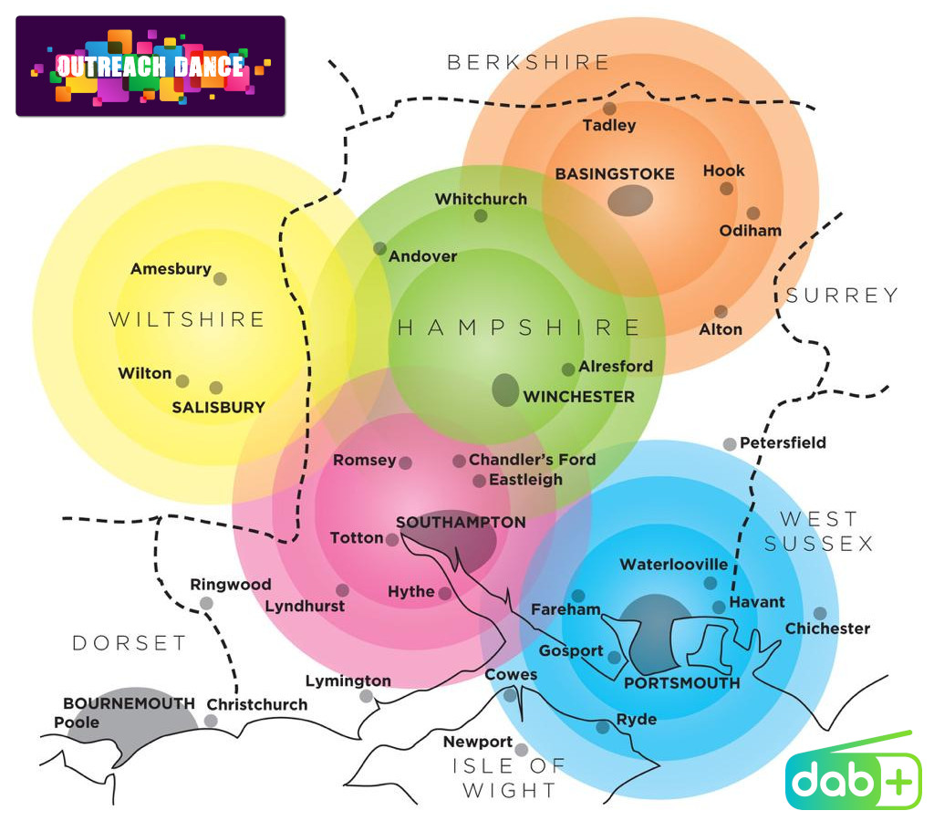 Outreach Dance DAB+ Coverage Map